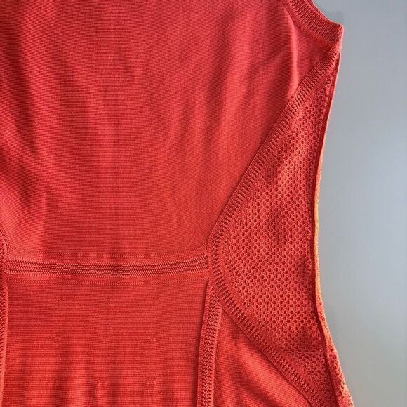 Peruvian Connection Pima Cotton Knit Fit and Flare Dress Orange Women's Medium - Picture 8 of 8